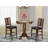 3 Piece Counter Height Dining Table Set Contains a Round Wooden Table with Pedestal and 2 Leath-2012709539-2012709540