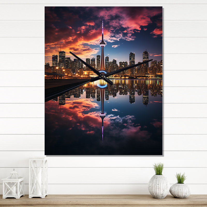 Horloge murale Canada Toronto Reflections I - paysages urbains, Petit