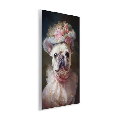 Plaque murale victorienne de bouledogue français, design par Wumples