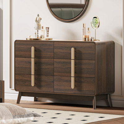 Mid Century Modern Dresser,6 Drawer Dresser With Storage,chest Of Drawers