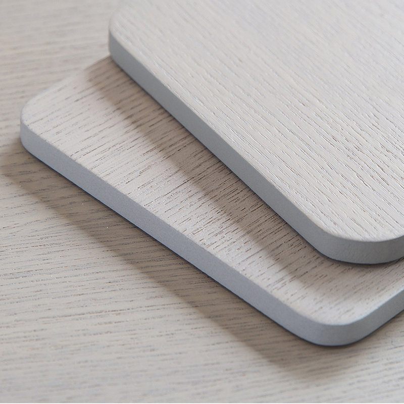 Naturals Wood Square 4 Piece Coaster Set