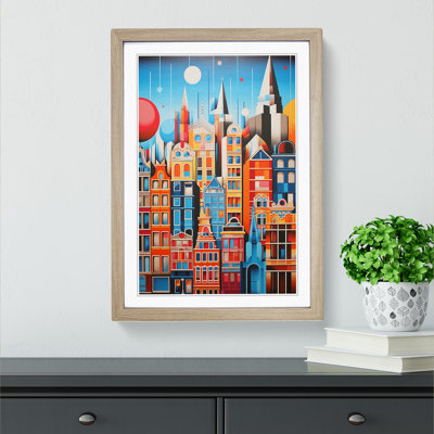 XYZ-FRM-V1223-1797 Amsterdam Geometric - Single Picture Frame Print on Wood