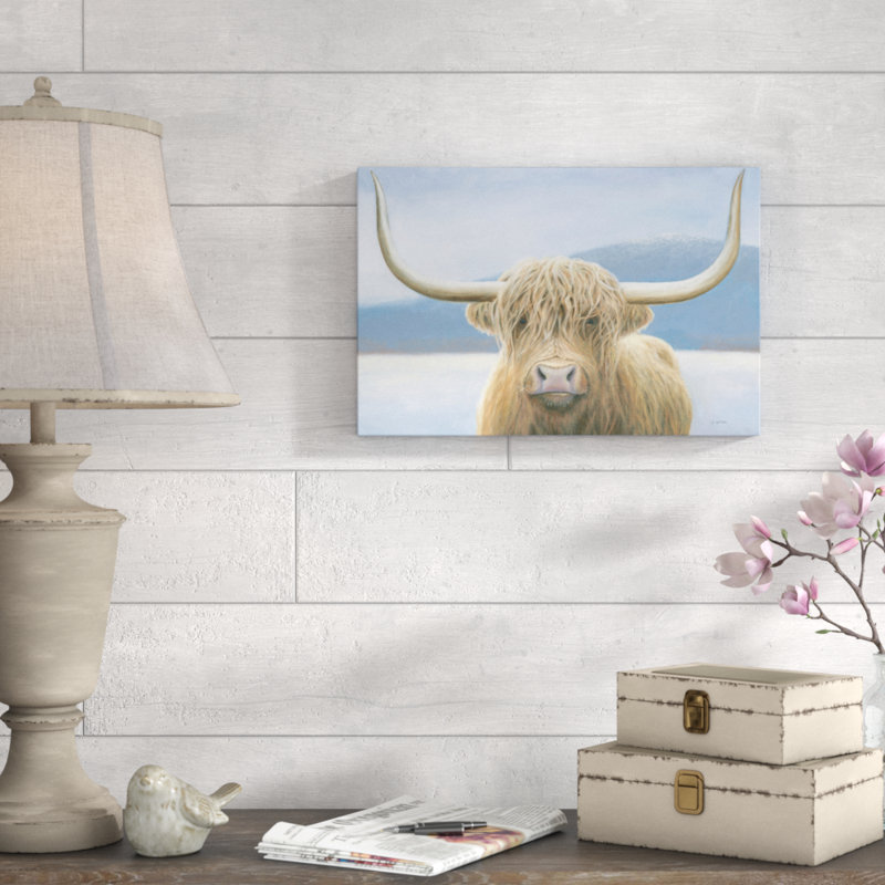 Highland Cow by James Wiens - Painting Print, Wrapped Canvas, 30cm H x 46cm W