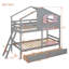 Lit superposé simple au-dessus de simple en bois massif avec 2 tiroirs pour la chambre à coucher-557557371