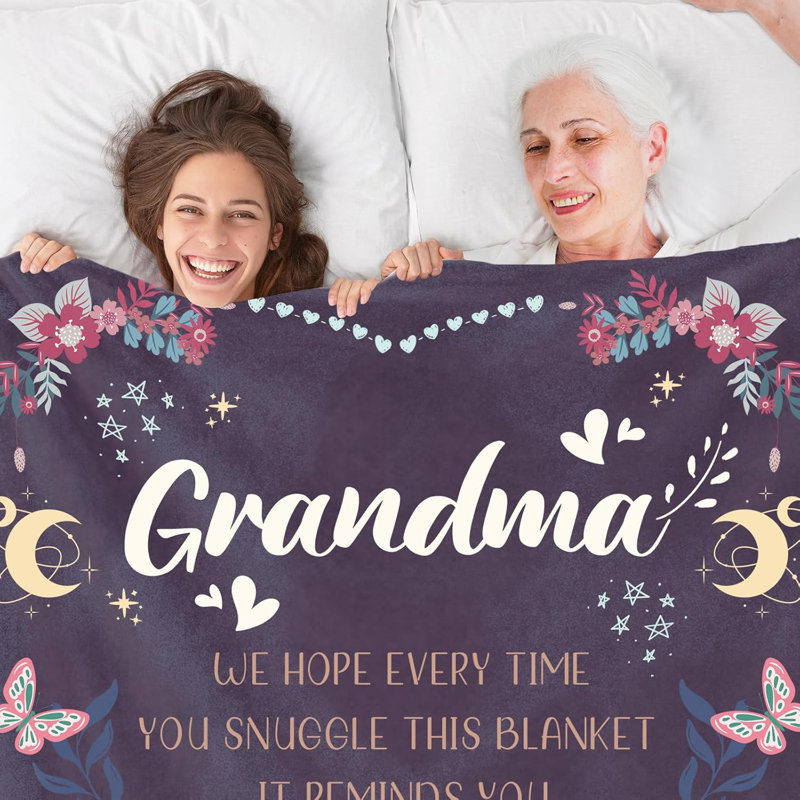 Couverture pour grand-mère - Anniversaire pour grand-mère, 60" L x 50" W