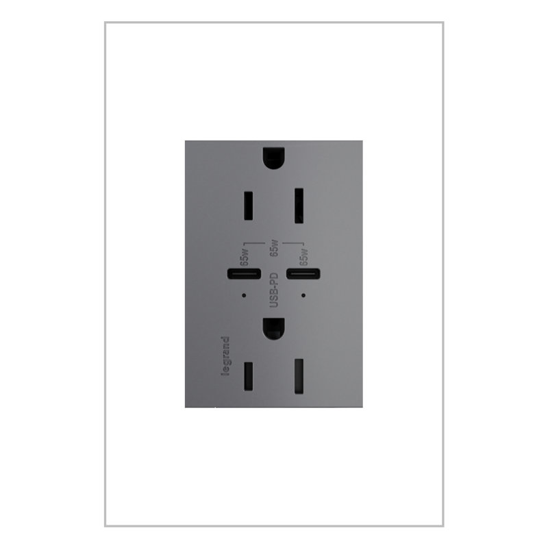 Prise de courant USB Type-C / C inviolable ultra-rapide de 65 W adorne® 15A, magnésium, Magnesium