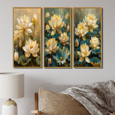 Green Blooming Lotus Gardens I - Collection d'art mural Lotus