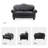 Lemuel 60" Genuine Leather Chesterfield Loveseat with Nailhead Trim & Rolled Armrests-91110274
