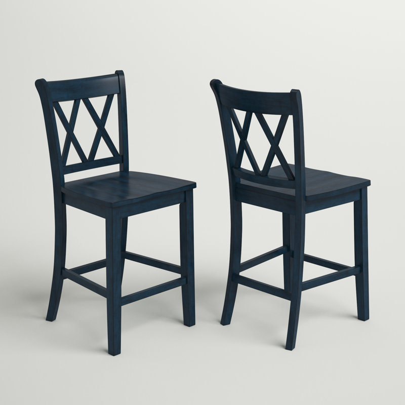 Sloan Solid Wood Counter/Bar Stool, Antique Denim, Counter Stool (24" Seat Height)