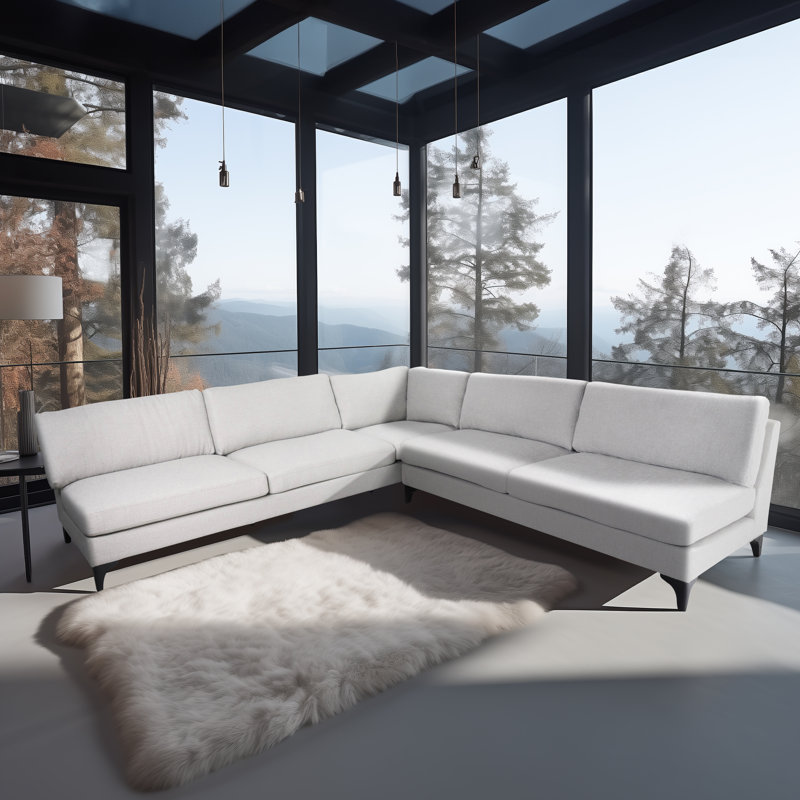 Canapé modulaire neutre neutre beige - 122 po x 122 po x 35 po