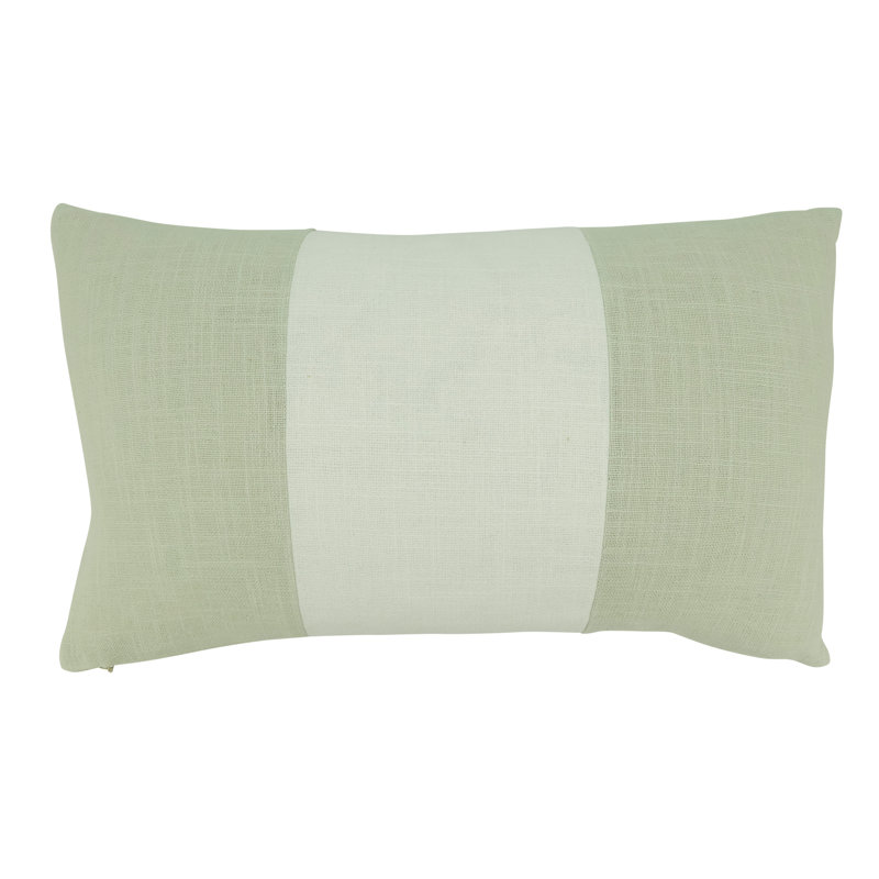 Natural Cotton Banded Throw Pillow with Zipper Closure