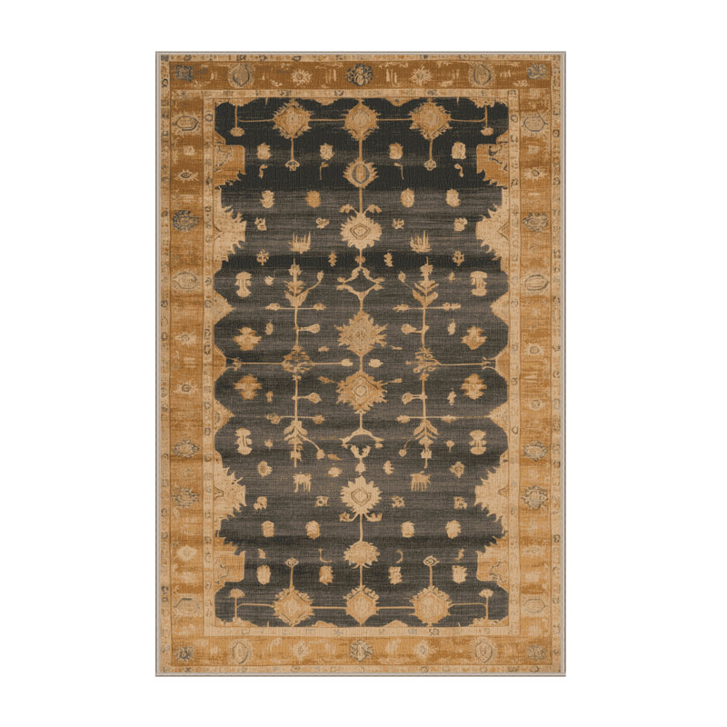 Tapis brun lavable à la machine, Rectangle 4 pi x 6 pi