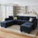 Tremee U Shaped Modular Velvet Sectional Couch