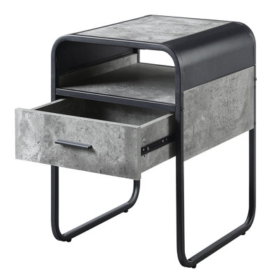Concrete   1-Drawer End Table