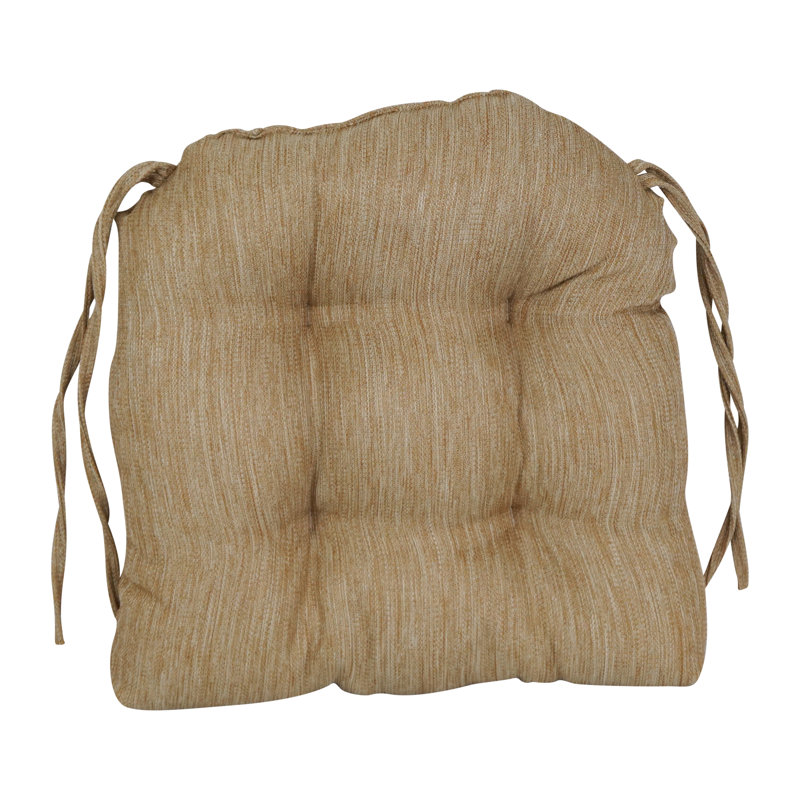 Outdoor 3.5'' Dining Chair Seat Cushion, Kissell Wheat