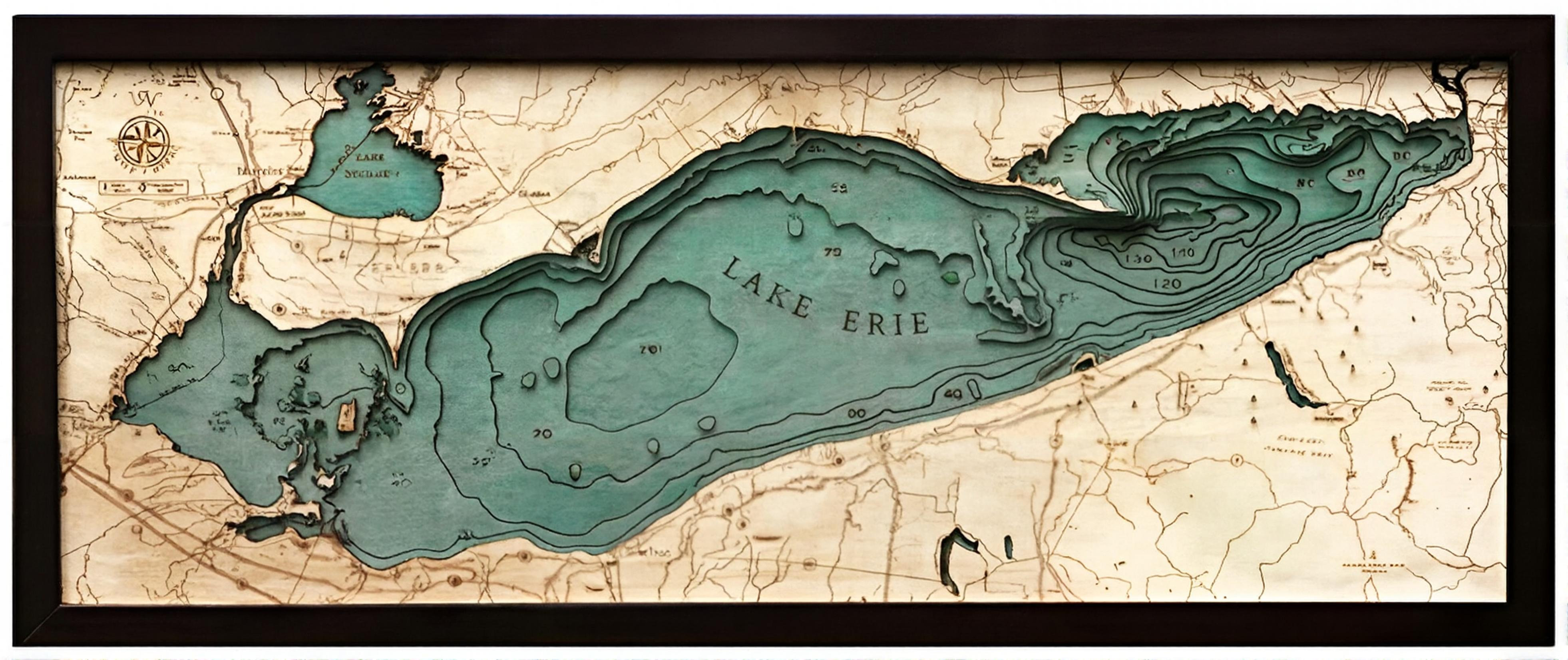 Trinx Nautical 3-D Wall Map - Lake Erie - Wayfair Canada