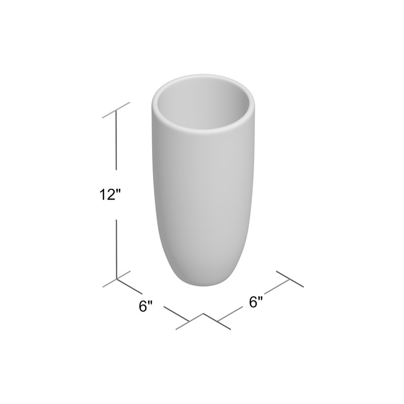 Turin Ceramic / Porcelain Table Vase, 12" H x 6" W x 6" D