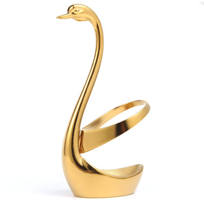 Elegant Small Gold Swan Base Holder For Coffee Bar & Dining, Perfect For Wedding & Entertaining Table Decor