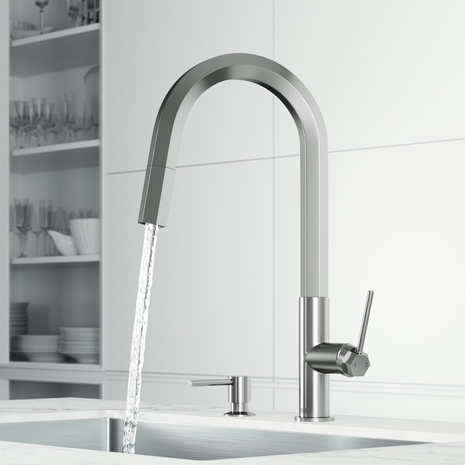 Hart Pull-Down Faucet and Soap Dispenser, Stainless Steel