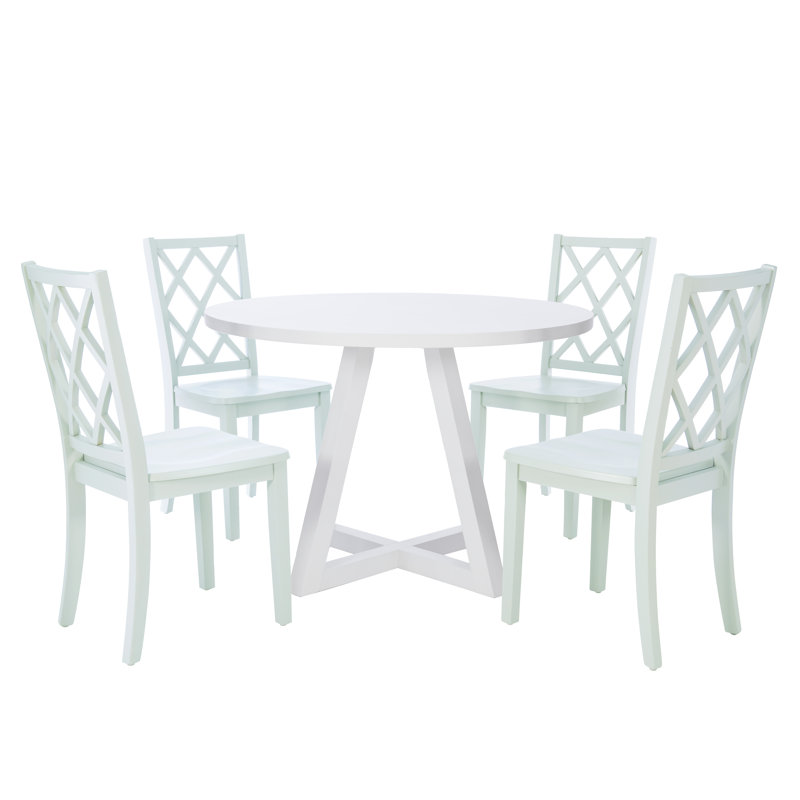 Ariarna 4 - Person Cross Legs Dining Set, Mint