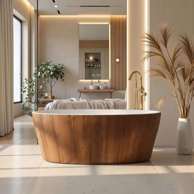 63" Solid Surface Freestanding Bathtub
