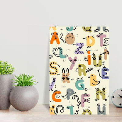 Whimsical Animal Alphabet Colorful Playful Whimsical Animal Wall Art Print by Annick - Wrapped Canvas Print