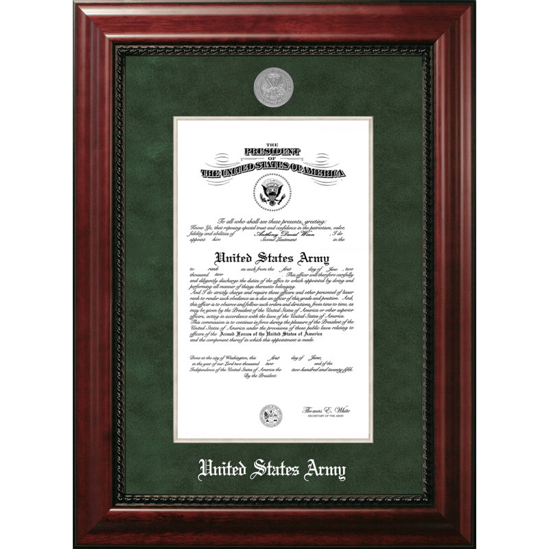 Cadre photo du président du certificat armée, 8.5 po X 11 po