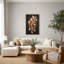 Tableau sur toile à motif abstrait tourbillonnant or et bronze-1915205953