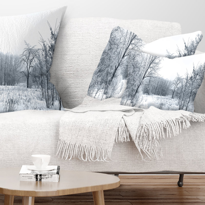 Coussin décoratif magnifique paysage d'hiver - paysage imprimé