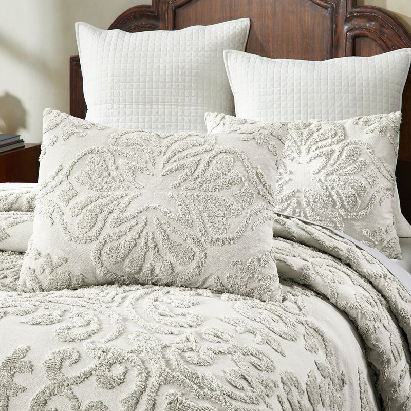 Cotton Floral Sham Set, Beige