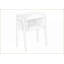 Table basse moderne moderne en stratifié blanc - plateau à 2 niveaux avec casier de rangement Stable