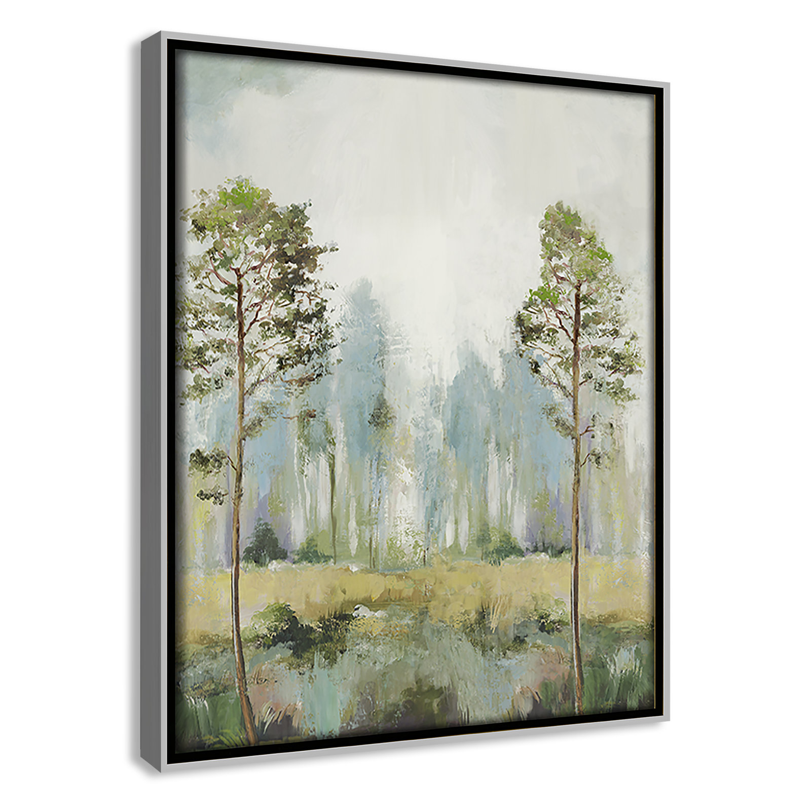 Teton "Tall Green Trees II" Print by Allison Pearce, 11.5" H x 9.5" W, Silver