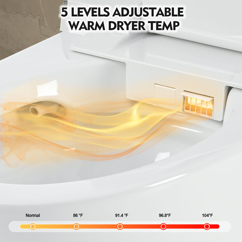 Toilette intelligente avec fonctions de séchage, d'eau chaude et de siège chauffant