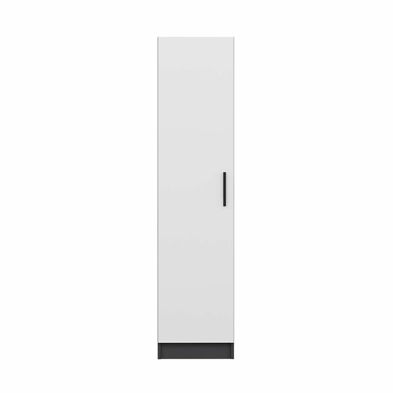 Elina Manufactured Wood Wardrobe, 190cm H x 45cm W x 52cm D, Black./White