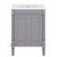 Meuble-lavabo simple en panneau de fibres à densité moyenne de 24 po, armoire de rangement moderne à 2 niveaux, grandes tablettes de rangement
