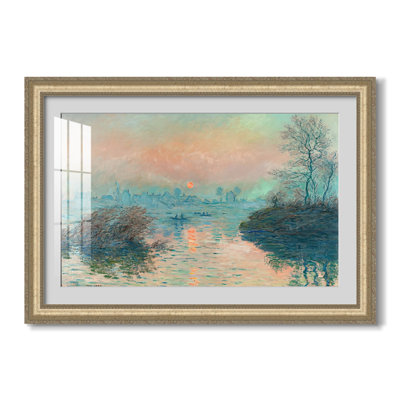 Coucher de soleil sur la Seine à Lavacourt, effet hivernal, 1880 - Claude Monet - Estampe encadrée sur mesure