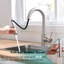 Robinet d'évier de cuisine contemporain, robinets de robinet de salle de bain en nickel brossé, robinet à poignée simple de style classique