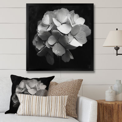 «Grey White Hydrangea Bloom I», reproduction sur toile
