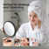 Circular LED Free Standing Magnifying Make Up Mirror