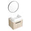 Meuble-lavabo moderne de 24 po. Chêne blanc mural avec lavabo en céramique. Porte à fermeture en douceur et rangement intérieur généreux. Lavabo en chêne. Armoires de rangement abondantes.