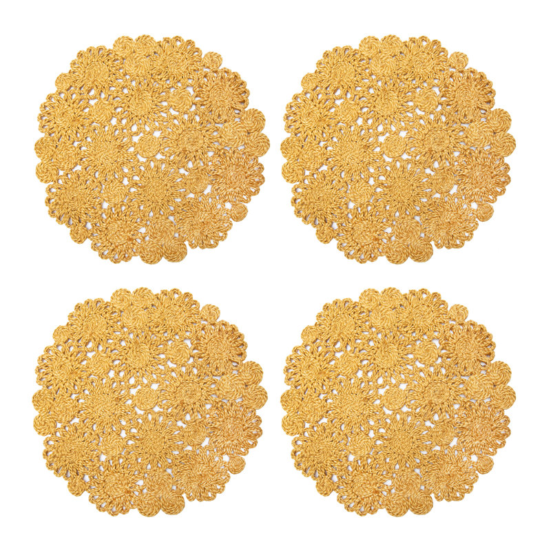 Bladwell Jute Round Placemat, Mustard