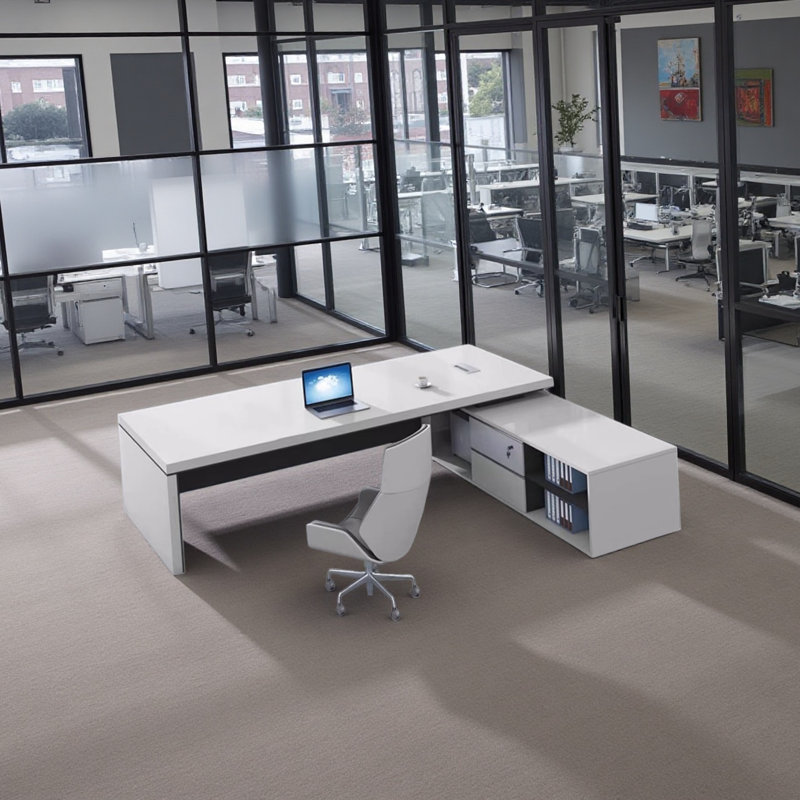 Ensemble de bureau Minimalist Boss, Retour à droite, H 29,53 po x l 62,99 po x P 62,99 po