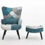 Fauteuil à oreilles et repose-pieds Kohlson-1680259652