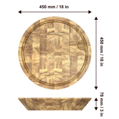 Blocs de planche à découper en bois de chêne Samurai multi-usages (15,35 x 11,42 x 2,28, transparent)
