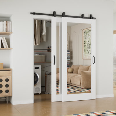 Porte de grange coulissante 80 po 1-Lite