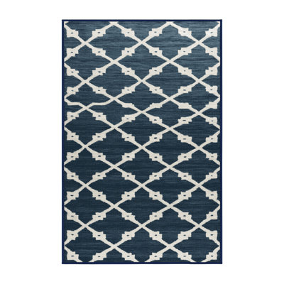 Machine Washable Trellis Gray Area Rug