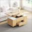 Table basse multifonctionnelle à plateau relevable avec rangement caché et tabourets-1881918797