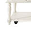 Table basse Mid-Century rétro avec un tiroir, roulettes sur roulettes, fabrication en bois massif, couleur noyer et blanc, espace de rangement spacieux pour le café, structure en pin verrouillable, pieds en caoutchouc, placage-1893277834