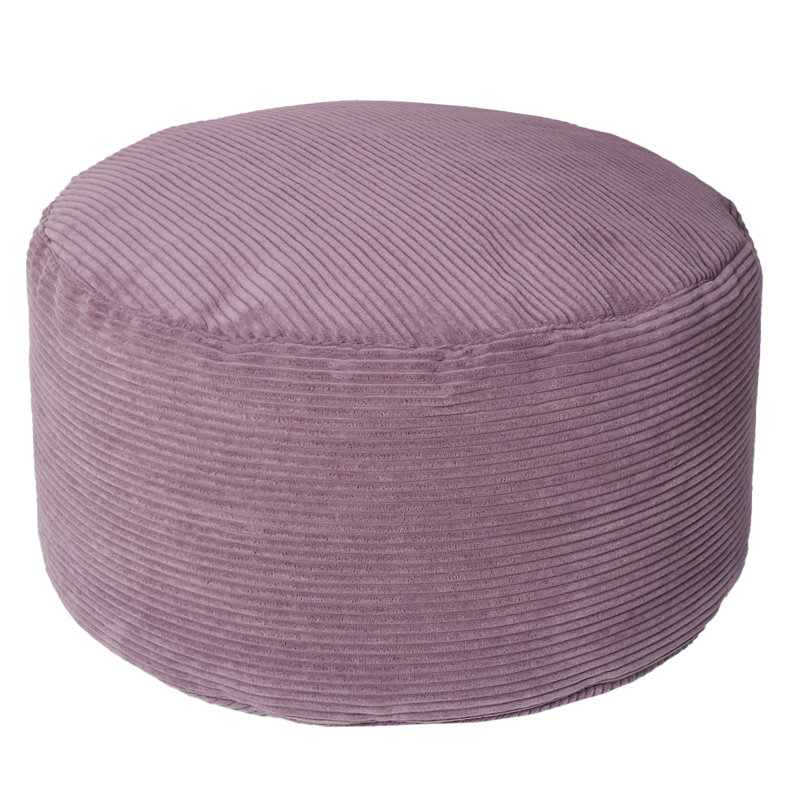 Upholstered Pouf, Barrett Purple Corduroy