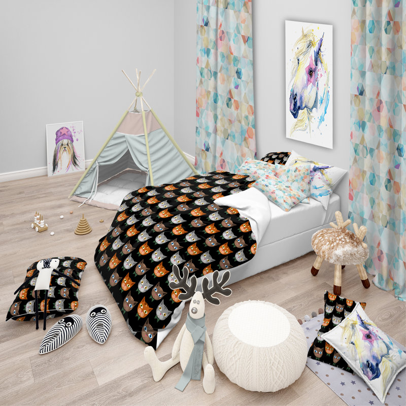 Ensemble de housse de couette moderne pour enfants, Housse de couette double / grand + 2 taies
